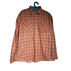 Haband OrangeVTG 80s  Sz M? Flannel with Pearl Snap Buttons
